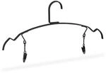 Relaxdays Kleiderb&uuml;gel 10er Set Eisen Schwarz mit Klammern 16,5 cm x 33 cm x 0,5 cm