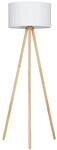 Brilo Stehleuchte Floor Stoffschirm Schnurschalter 148 cm Wei&szlig;-Holz