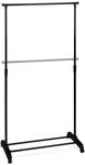 Relaxdays Kleiderst&auml;nder Eisen Schwarz Fahrbar H&ouml;henverstellbar mit Ablage 180,5 cm