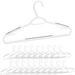 Relaxdays Kleiderb&uuml;gel Kunststoff Wei&szlig; Grau Antirutsch 20er Pack 21 cm x 42 cm x