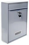 Relaxdays Briefkasten Metall Silber Abschlie&szlig;bar 35 cm x 26,5 cm x 8,5 cm
