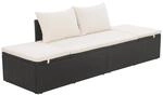 vidaXL Gartenbett Schwarz 195&times;60 cm Poly Rattan 43953