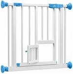 KIDIZ Absperrgitter Zum Klemmen mit Katzenklappe 74 Bis 80 cm Blau