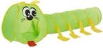 Relaxdays Krabbeltunnel Raupe Polyester Gr&uuml;n Pop Up 75 cm x 240 cm x 72 cm 1,3 kg