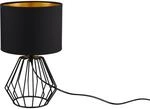 Tischleuchte Chuck 1xE14 Schwarz matt Stoffschirm Schwarz-Gold