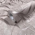 Marburg Vliestapete mit Bl&auml;ttern in Betonoptik Floral Braun FSC&reg;