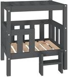 vidaXL Hundebett Grau 65,5x50,5x70 cm Massivholz Kiefer 822374