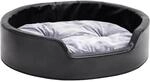 vidaXL Hundebett Schwarz-Grau 69x59x19 cm Pl&uuml;sch und Kunstleder 171253