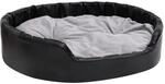 vidaXL Hundebett Schwarz-Grau 99x89x21 cm Pl&uuml;sch und Kunstleder 171256