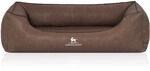 Knuffelwuff Hundebett Henderson Kunstleder XL 105 x 75cm Braun