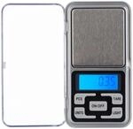 Relaxdays Feinwaage Edelstahl Silber Kalibrierbar 2,5 cm x 6,5 cm x 12 cm