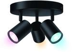 WIZ Deckenleuchte Imageo 3er-Spot Tunable White & Color 1035,m Schwarz &Oslash; 12,3cm