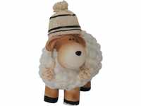 - Gartenfigur Schaf mit Bommelmütze 19,5 cm Weiß