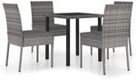 vidaXL 5-tlg Garten-Essgruppe Poly Rattan Grau Modell 2