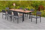 Merxx Paxos Set 9-tlg. 8 Stapelsessel Gartentisch Ausziehbar 180 (240) x 100 cm