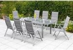 Merxx Taviano Set 9-tlg. 8 Klappsessel Gartentisch Ausziehbar 180 (240) x 100 cm