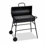 Relaxdays Holzkohlegrill Stahl Schwarz mit Deckel mit Rollen 96,5 cm x 103 cm x 64,5
