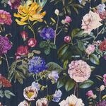 Bricoflor Blaue Vliestapete mit Blumen Florale Tapete mit Blumenmuster in Dunkelblau