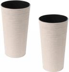 Siena Garden Pflanzgef&auml;&szlig; Set 2 teilig Eco Locon Wei&szlig; &Oslash; 30 cm x 57 cm
