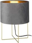 Fischer & Honsel Tischleuchte Aura &Oslash; 24 cm Grau Samt mit Schnurschalter