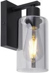 Globo Wandleuchte Hadera Metall schwarz matt Glas