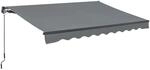 Juskys Gelenkarmmarkise 350 x 300 cm Grau