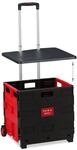 Relaxdays Einkaufstrolley ABS Aluminium Rot Klappbar 99 cm x 45,5 cm x 37,5 cm 3 kg