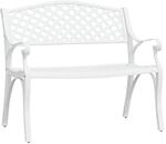 vidaXL Gartenbank 102 cm Aluminiumguss Wei&szlig; 317746