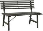 vidaXL Gartenbank 110 cm Stahl Schwarz
