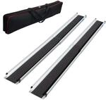 TRUTZHOLM 2 x Teleskoprampe 120 - 213 cm Traglast 272 Alu Grau Schwarz Beschichtet