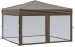 vidaXL Partyzelt Faltbar mit Seitenw&auml;nden Taupe 3x3 m