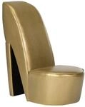 vidaXL Stuhl in St&ouml;ckelschuh-Form Golden Kunstleder 248650