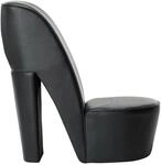 vidaXL Stuhl in St&ouml;ckelschuh-Form Schwarz Kunstleder