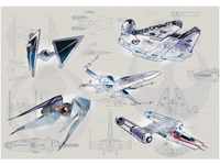 Komar Fototapete Vlies Star Wars Blueprint Light 400 x 280 cm