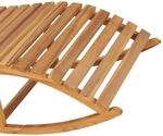 vidaXL Schaukelliege mit Auflage Massivholz Teak Gr&uuml;n