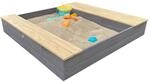 Axi Sandkasten Evy mit Becken und Stauraum Grau Braun 117 cm x 18,7 cm x 119 cm