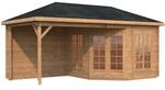 Palmako Holz-Pavillon Melanie Braun 557 cm x 280 cm inkl.Fu&szlig;boden