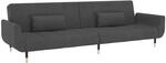 vidaXL Schlafsofa 2-Sitzer mit 2 Kissen Dunkelgrau Samt Modell 7