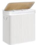 Songmics W&auml;schekorb 3 Sortierf&auml;chern 40 cm x 60 cm x 61,5 cm Wei&szlig; 150,