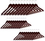 Relaxdays Kleiderb&uuml;gel Holz Metall Braun Drehbar 30er Set 22,5 cm x 44,5 cm x 1 cm