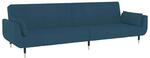 vidaXL Schlafsofa 2-Sitzer mit 2 Kissen Blau Samt 337581