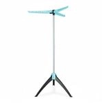 Relaxdays B&uuml;gelw&auml;schest&auml;nder Kunststoff Eisen T&uuml;rkis Klappbar 128 cm x 56,5 cm 1