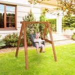 Axi Babyschaukel Braun mit Sitz Grau - Wei&szlig; 103 x 120 x 134 cm