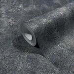 Marburg Vliestapete in Leicht Gl&auml;nzender Betonoptik Uni Schwarz-Silber FSC&reg;