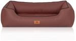 Knuffelwuff Hundebett Montana Orthop&auml;disch Kunstleder M-L 85 x 63cm Rotbraun