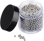 Relaxdays Reinigungsperlen 1000er Set Edelstahl Silber Wiederverwendbar 3 mm 130 g