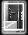 Kleankin Badspiegel Aluminium Hartglas Silber B50 x T2,7 x H70cm
