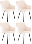 CLP 4er Set Esszimmerstuhl Shila beige/Samt