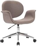 vidaXL Esszimmerstuhl Drehbar Taupe Stoff 287396