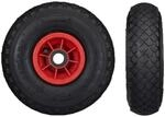 Relaxdays Sackkarrenr&auml;der 2er Set Gummi Kunststoff Schwarz-Rot Luftbereift 3.00-4 &oslash;